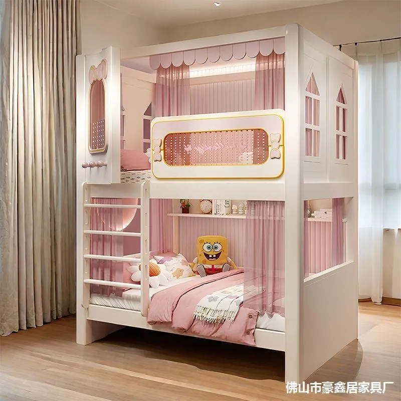 Solid  High and Low Two Layer  - Bunk Bed With Stairs And Slide 评论和价格