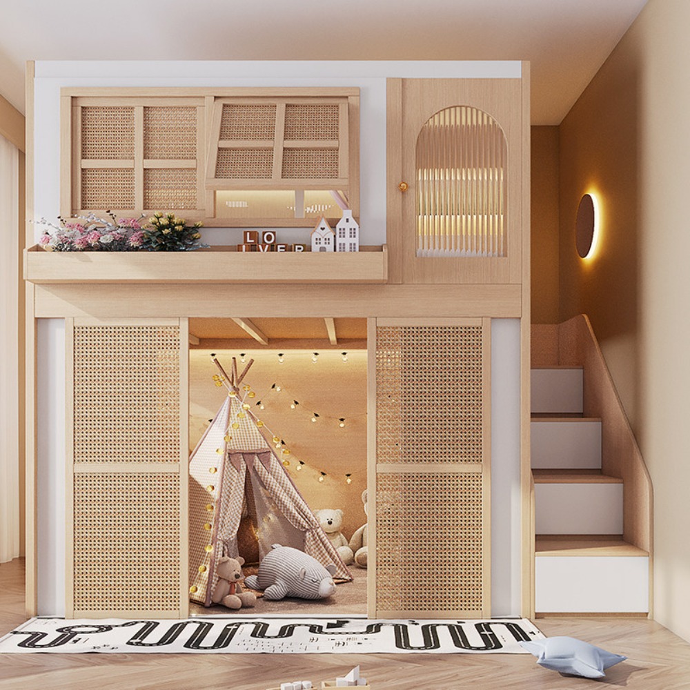 Bunk Bed with Separate Privacy - Bunk Bed With Stairs And Slide 评论和价格