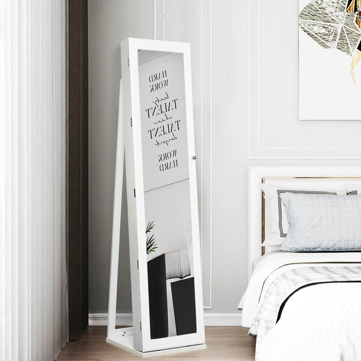 Standing Jewelry Armoire with  - Full Length Mirror Jewelry Armoire 评论和价格