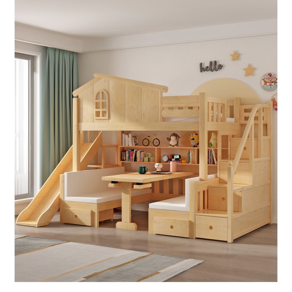 Bunk Bed with Desk Multifuncti - Bunk Bed With Stairs And Slide 评论和价格